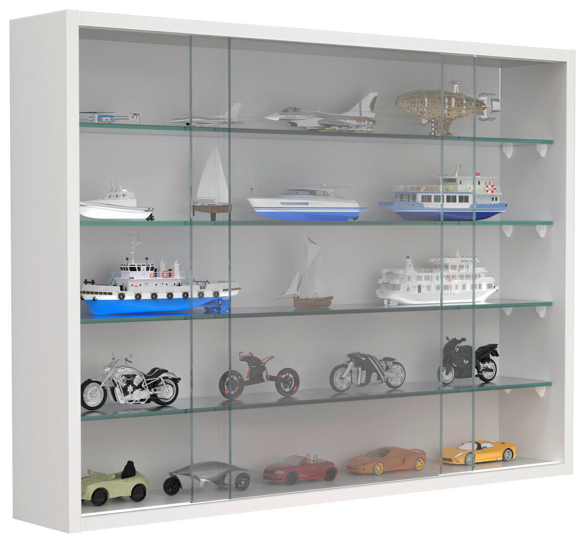 HÄNGEVITRINE in Weiß  - Transparent/Weiß, Design, Glas/Holzwerkstoff (75/55/12cm) - MID.YOU