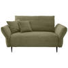 2-SITZER-SOFA Cord Olivgrün  - Schwarz/Olivgrün, Design, Textil/Metall (163/97/102cm) - Livetastic