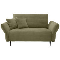 2-SITZER-SOFA Cord Olivgrün  - Schwarz/Olivgrün, Design, Textil/Metall (163/97/102cm) - Livetastic