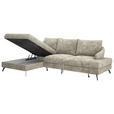 ECKSOFA in Webstoff Hellbraun  - Hellbraun/Schwarz, KONVENTIONELL, Textil/Metall (183/293cm) - Carryhome