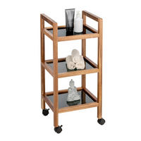BADEZIMMERREGAL 35/76,5/31 cm  - Schwarz/Braun, Basics, Glas/Holz (35/76,5/31cm) - Wenko