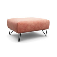 HOCKER Samt Rosa  - Schwarz/Rosa, Design, Textil/Metall (90/70/46cm) - SENSOO