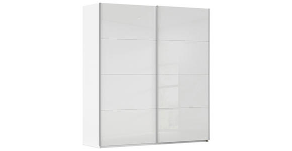 SCHWEBETÜRENSCHRANK 201/236/68 cm 2-türig Weiß  - Alufarben/Weiß, Basics, Glas/Holzwerkstoff (201/236/68cm) - Novel