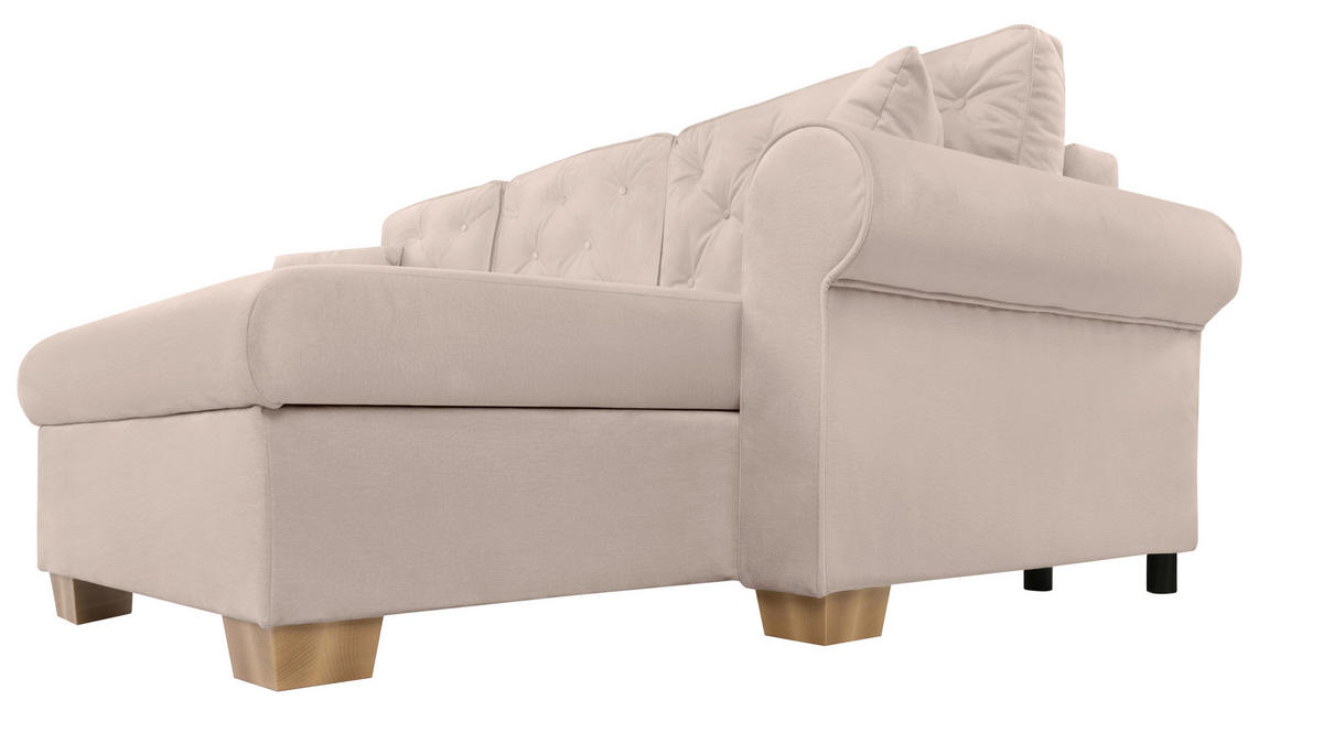 ECKSOFA in Beige  - Beige/Buchefarben, Design, Holz/Textil (266/161cm) - MID.YOU