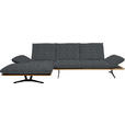ECKSOFA  in Flachgewebe Dunkelgrau  159/314 cm  - Dunkelgrau/Schwarz, Design, Holz/Textil (159/314cm) - Dieter Knoll