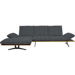 ECKSOFA  in Flachgewebe Dunkelgrau  159/314 cm  - Dunkelgrau/Schwarz, Design, Holz/Textil (159/314cm) - Dieter Knoll
