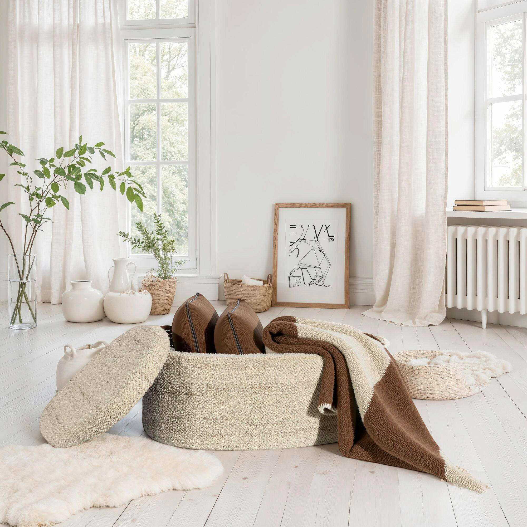 HOCKER Beige  - Beige, Design, Textil (81/40/62cm) - MID.YOU