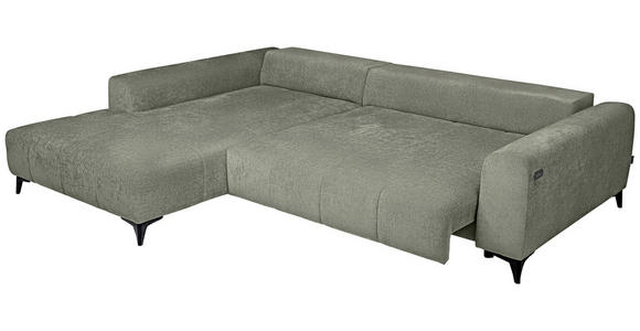 ECKSOFA  in Chenille Mintgrün  222/279 cm  - Schwarz/Mintgrün, KONVENTIONELL, Kunststoff/Textil (222/279cm) - Hom`in