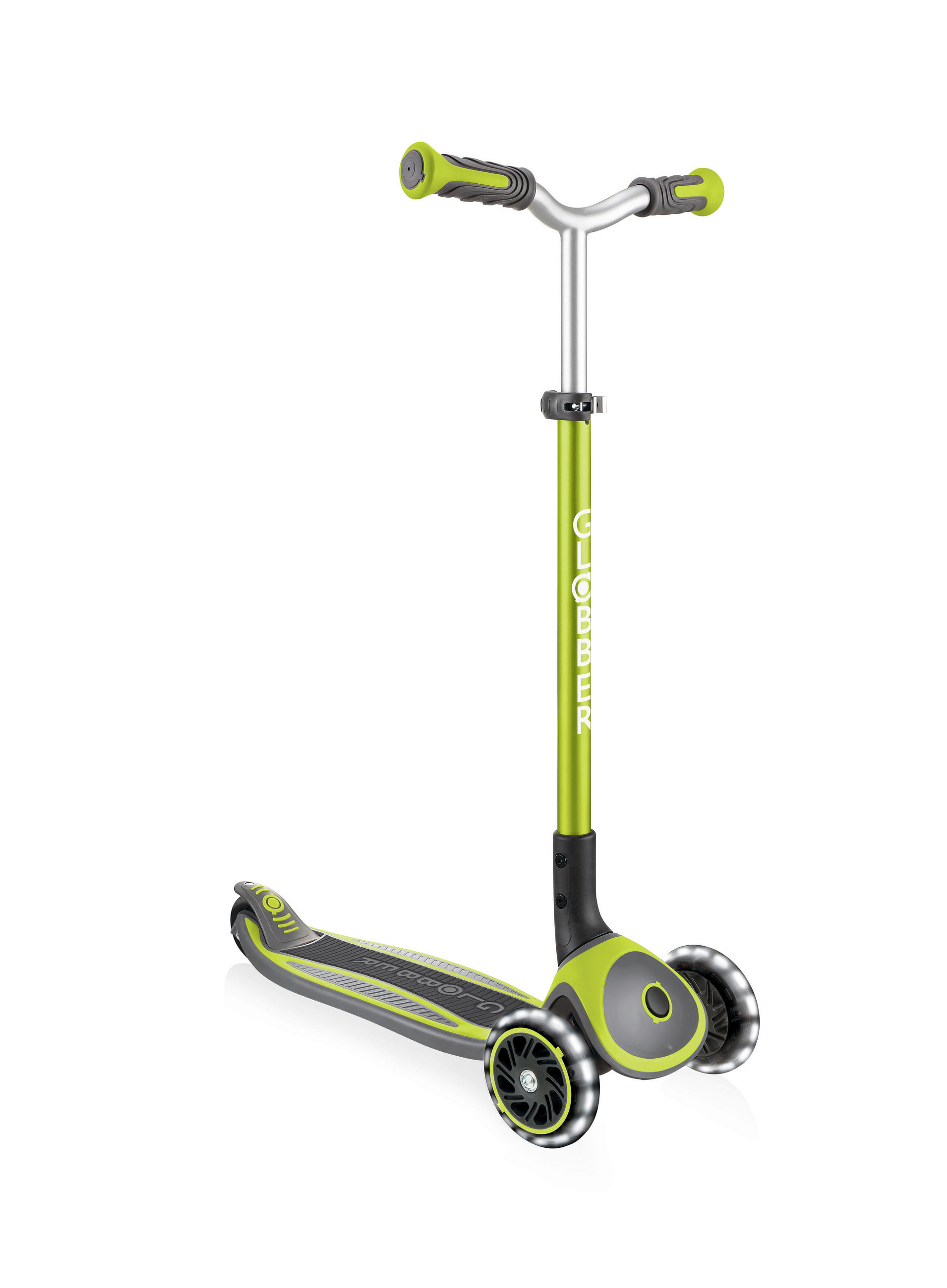 KINDERSCOOTER MASTER LIGHTS  - Limette/Grün, Basics (61/37/94cm) - GLOBBER