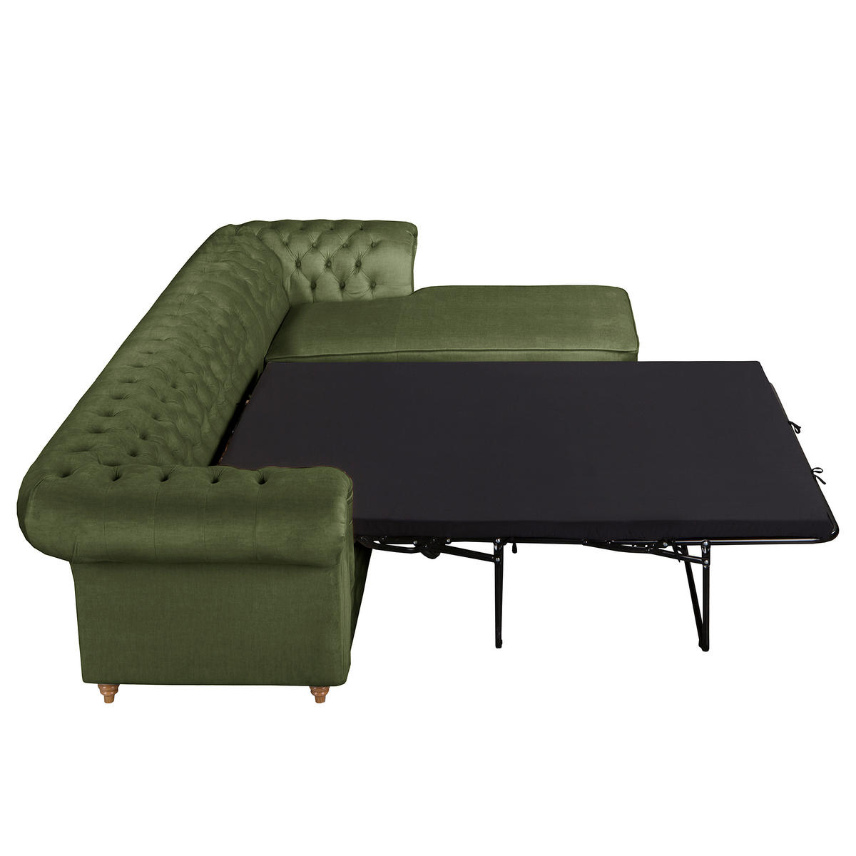 ECKSOFA Laura in Mikrofaser Dunkelgrün  284/182 cm  - Dunkelgrün/Creme, Design, Holz/Textil (284/182cm) - P & B