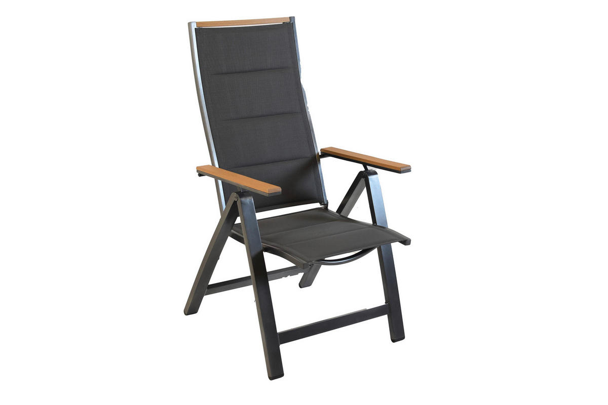 GARTENTISCHGRUPPE beschichtet Aluminium  - Graphitfarben/Grau, KONVENTIONELL, Kunststoff/Textil - Gardenson