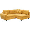 ECKSOFA Gelb Mikrovelours  - Gelb/Schwarz, Basics, Kunststoff/Textil (248/176cm) - MID.YOU