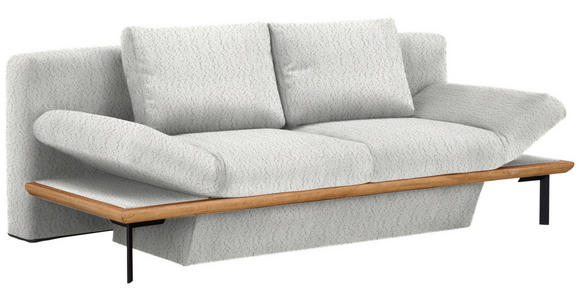 SCHLAFSOFA in Chenille Weiß  - Schwarz/Weiß, MODERN, Holz/Textil (212/89/102cm) - Dieter Knoll