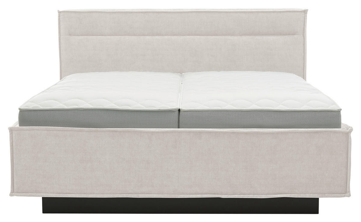 POLSTERBETT gepolstertes Kopfteil, Bettkasten, Lattenroste, Matratzen 180/200 cm  in Weiß  - Schieferfarben/Weiß, Design, Textil (180/200cm) - Musterring
