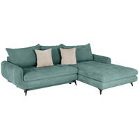 ECKSOFA  Struktur Türkis  - Türkis/Beige, Modern, Textil/Metall (266/189cm) - MID.YOU