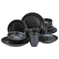 KOMBISERVICE Industrial Gold Black 16-teilig  - Schwarz, KONVENTIONELL, Keramik (34/31/33cm) - Creatable