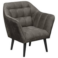 COCKTAILSESSEL in Mikrovelours Anthrazit  - Anthrazit/Schwarz, Modern, Holz/Holzwerkstoff (84/87/70cm) - MID.YOU