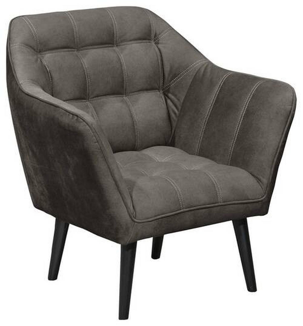 COCKTAILSESSEL in Mikrovelours Anthrazit  - Anthrazit/Schwarz, Modern, Holz/Holzwerkstoff (84/87/70cm) - MID.YOU