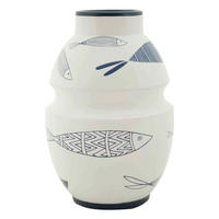 VASE  - Blau/Weiß, Basics, Keramik (15/24/15cm)