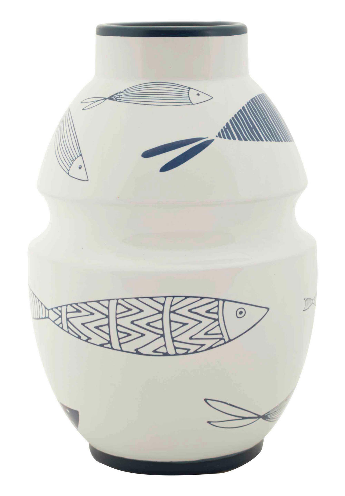 VASE  - Blau/Weiß, Basics, Keramik (15/24/15cm)