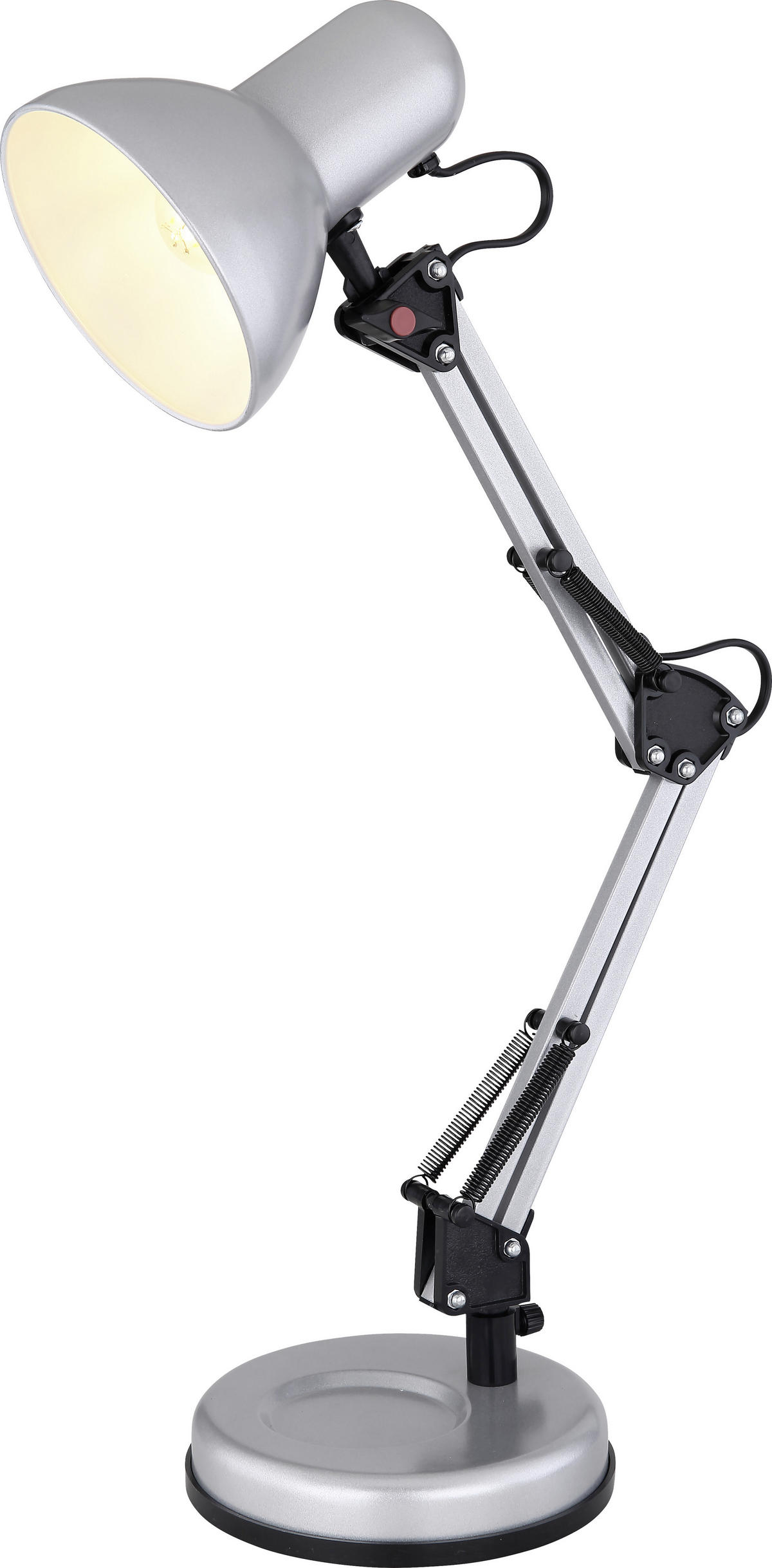 LAMPA NA PÍSACÍ STÔL, E27, 40/15/59 cm - biela, Basics, kov/plast (40/15/59cm) - Novel