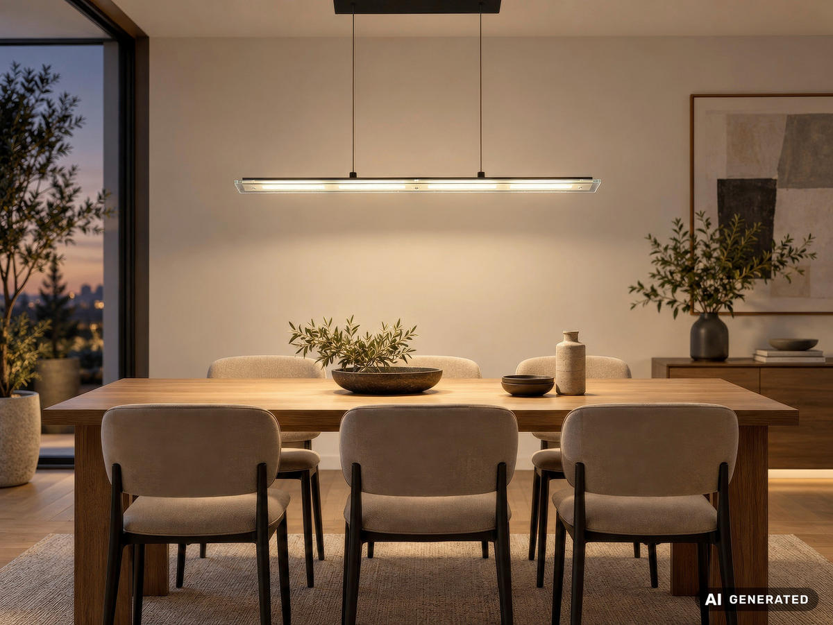 LED-HÄNGELEUCHTE Novak 88/9/150 cm  - Klar/Schwarz, Design, Glas/Kunststoff (88/9/150cm) - Globo