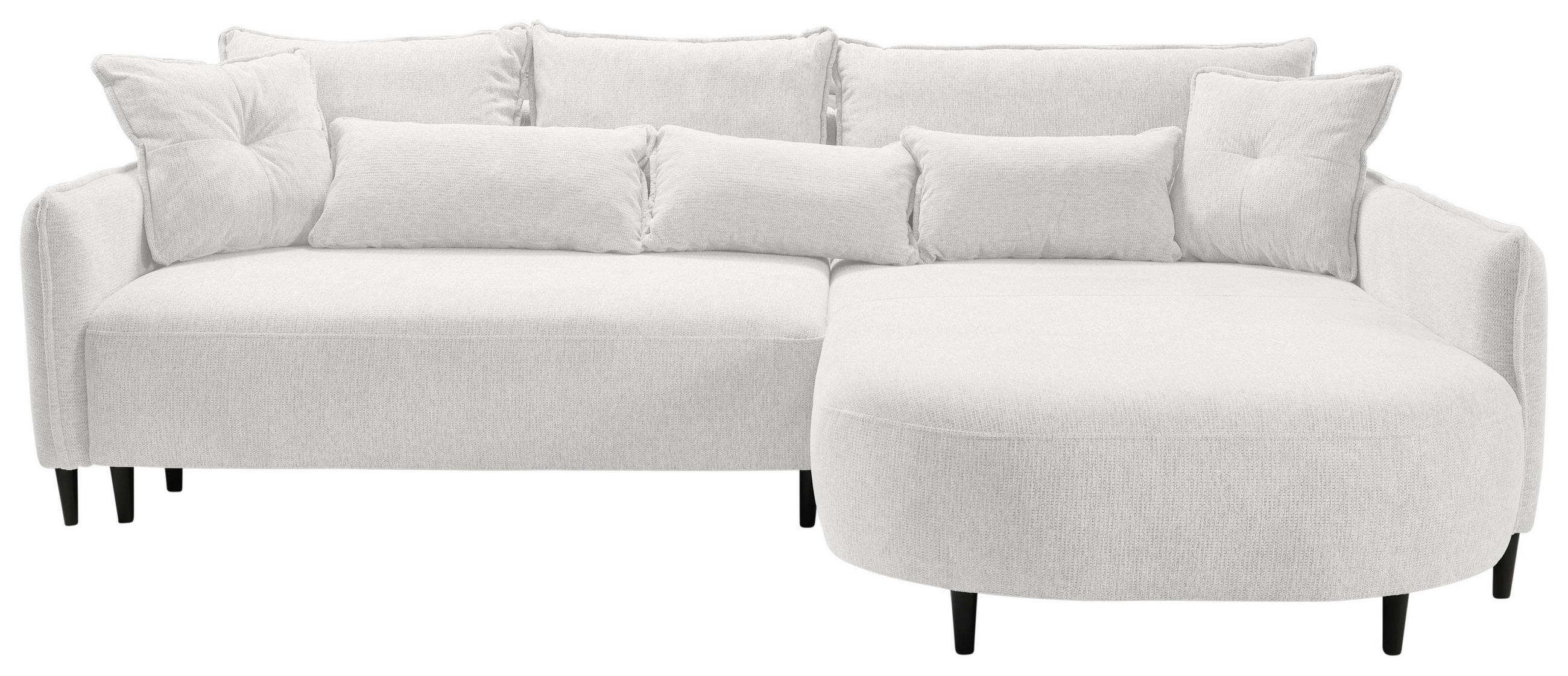 ECKSOFA in Chenille Creme  285/200 cm  - Creme/Schwarz, MODERN, Textil/Metall (285/200cm)
