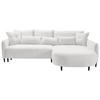 ECKSOFA in Chenille Creme  - Creme/Schwarz, Modern, Textil/Metall (285/200cm) - MID.YOU