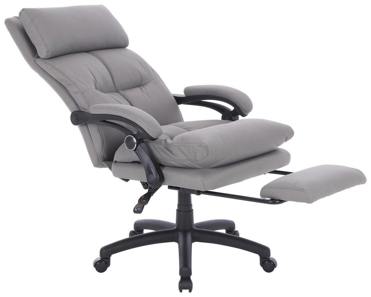 SCAUN DIRECTORIAL  in microfibră gri  - negru/gri, Modern, plastic/metal (66/116-124/71.5cm) - MID.YOU