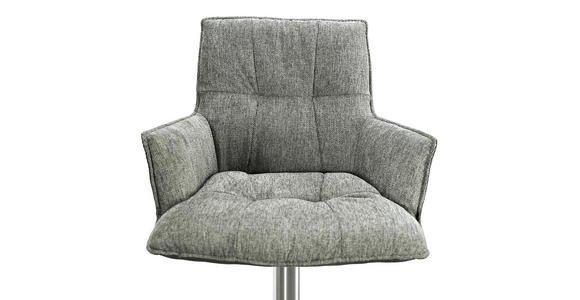 BARHOCKER in Metall, Textil Grau, Schwarz, Edelstahlfarben  - Chromfarben/Edelstahlfarben, Design, Textil/Metall (56/100/56cm) - Novel