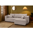 ECKSOFA Rosa Cord  - Braun/Rosa, KONVENTIONELL, Holz/Textil (230/190cm) - Carryhome