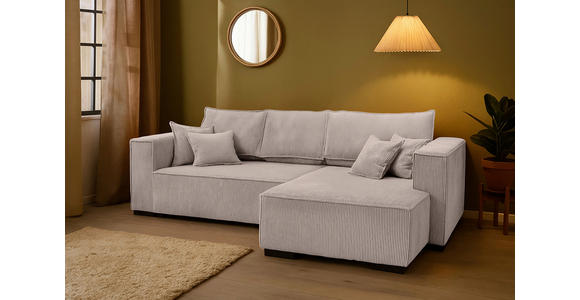 ECKSOFA Rosa Cord  - Braun/Rosa, KONVENTIONELL, Holz/Textil (230/190cm) - Carryhome