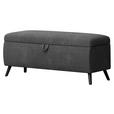 BETTBANK 145/45/50 cm   - Schwarz, Trend, Holz/Textil (145/45/50cm) - Esposa