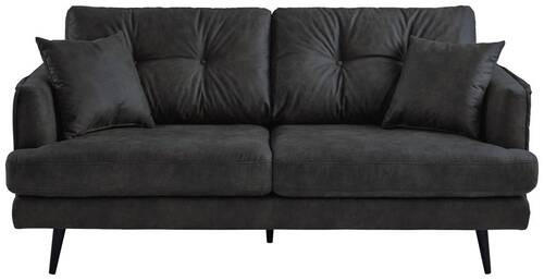 2-SITZER-SOFA in Mikrofaser Anthrazit  - Anthrazit/Schwarz, Design, Holz/Textil (187/89/92cm) - Livetastic