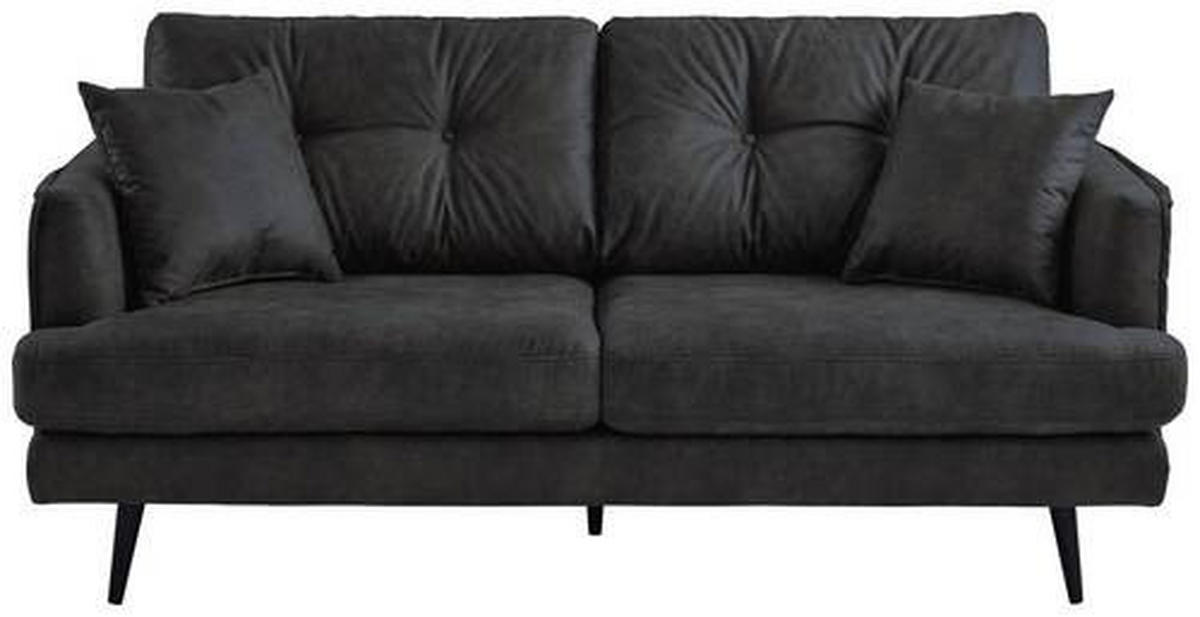 2-SITZER-SOFA in Mikrofaser Anthrazit  - Anthrazit/Schwarz, Design, Holz/Textil (187/89/92cm) - Livetastic