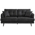 2-SITZER-SOFA in Mikrofaser Anthrazit  - Anthrazit/Schwarz, Design, Holz/Textil (187/89/92cm) - Carryhome