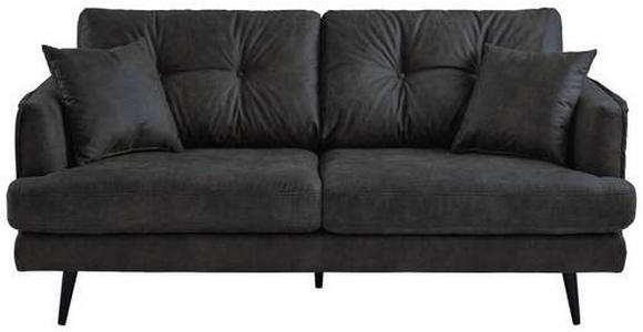 2-SITZER-SOFA in Mikrofaser Anthrazit  - Anthrazit/Schwarz, Design, Holz/Textil (187/89/92cm) - Carryhome