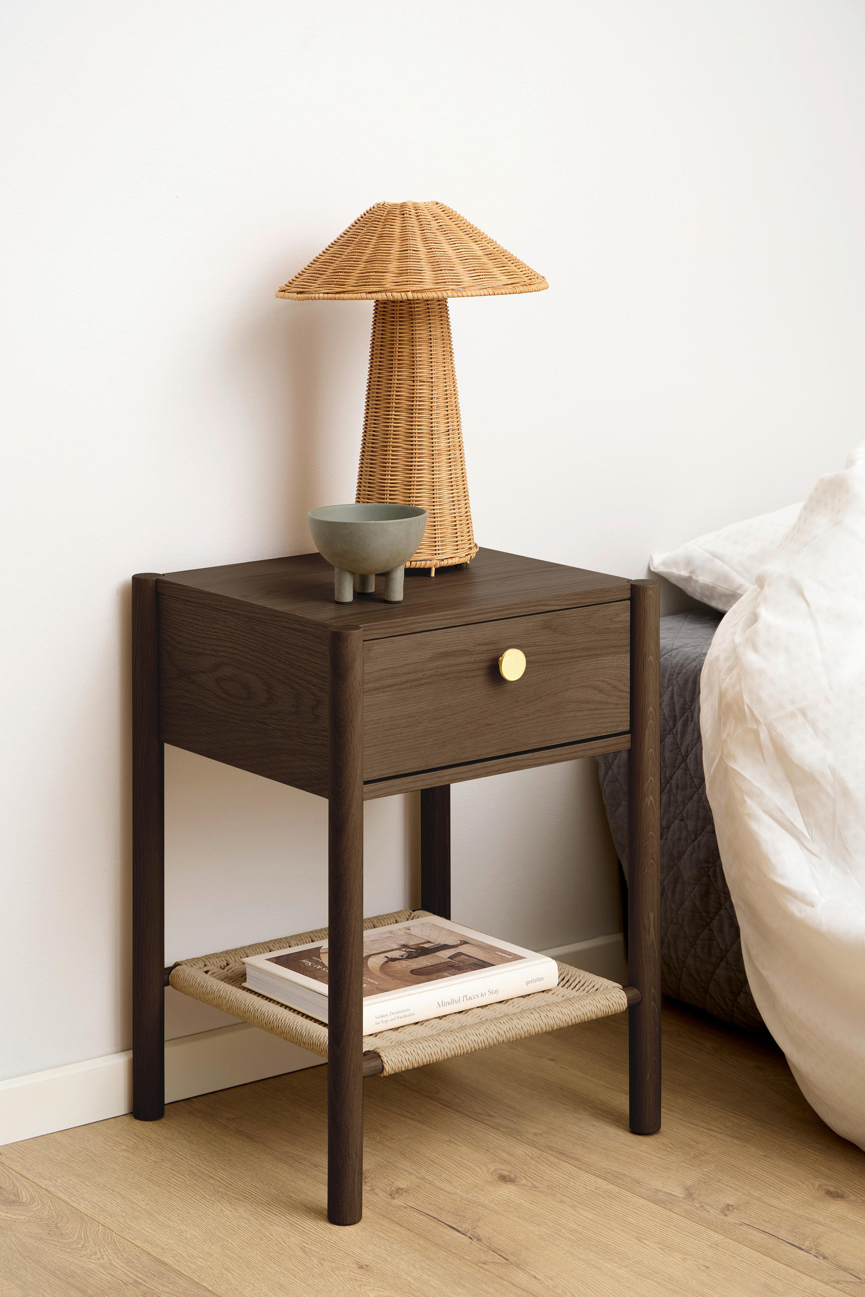 NACHTSCHRANK 43,5/60/40 cm furniert  - Eiche dunkel, MODERN, Papier/Holzwerkstoff (43,5/60/40cm) - MID.YOU