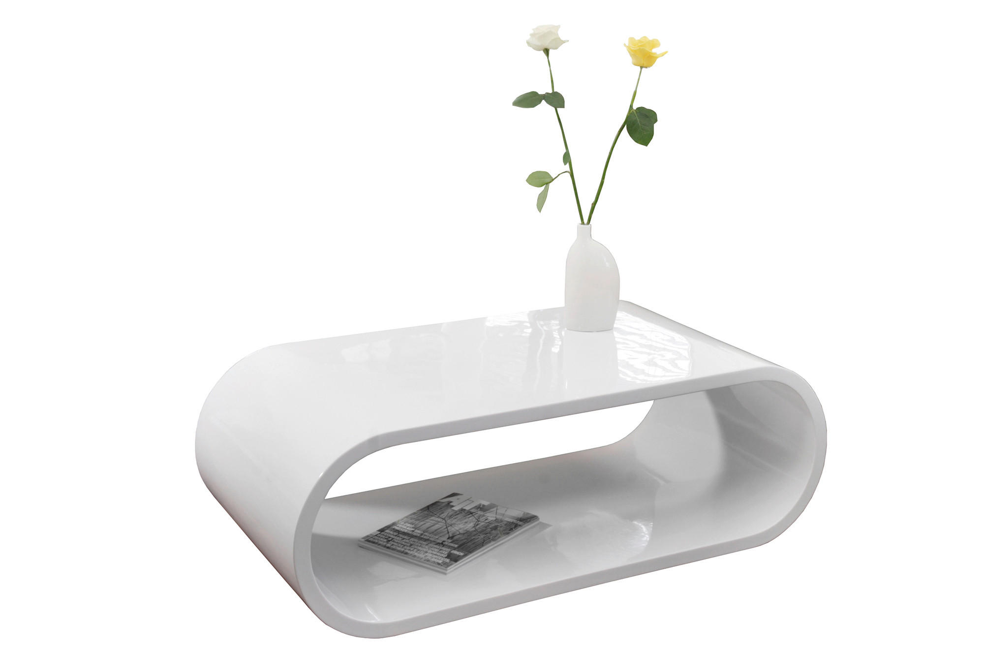 Livetastic KONFERENČNÍ STOLEK, vysoce lesklá bílá, kompozitní dřevo, 120/60/40 cm