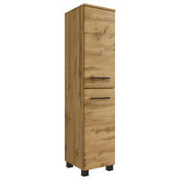 Dulap Mediu 30/130/35 cm  - culoare lemn stejar/negru, Modern, metal/material pe bază de lemn (30/130/35cm) - Held