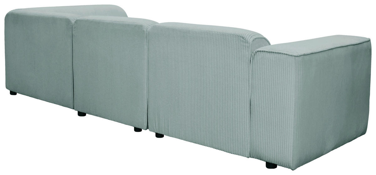 ECKSOFA ANTHONY in Cord Mintgrün  275/163 cm  - Schwarz/Mintgrün, Design, Kunststoff/Textil (275/163cm) - MID.YOU