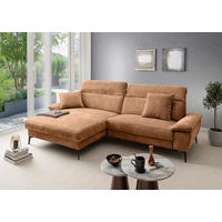 ECKSOFA CANCELLI in Struktur Koralle  178/300 cm  - Koralle/Schwarz, KONVENTIONELL, Textil/Metall (178/300cm) - Livetastic