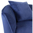 BIGSOFA Plüsch Blau  - Blau/Schwarz, KONVENTIONELL, Kunststoff/Textil (250/75/107cm) - Carryhome