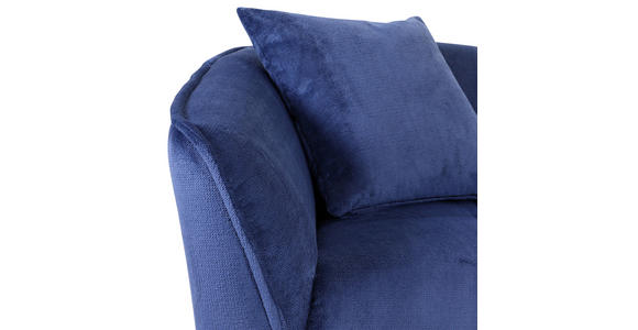 BIGSOFA Plüsch Blau  - Blau/Schwarz, KONVENTIONELL, Kunststoff/Textil (250/75/107cm) - Carryhome