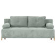 SCHLAFSOFA  in Flachgewebe Hellgrau  - Buchefarben/Hellgrau, KONVENTIONELL, Holz/Textil (204/75/100cm) - Carryhome