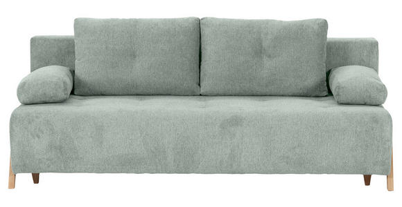 SCHLAFSOFA  in Flachgewebe Hellgrau  - Buchefarben/Hellgrau, KONVENTIONELL, Holz/Textil (204/75/100cm) - Carryhome