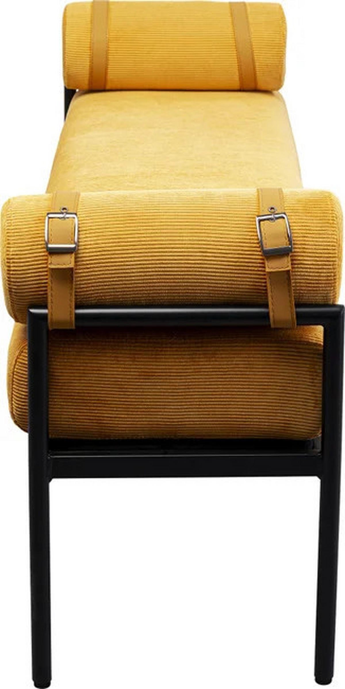 SITZBANK 140/62/40 cm Samt Currygelb  - Currygelb/Schwarz, MODERN, Textil/Metall (140/62/40cm) - Kare-Design