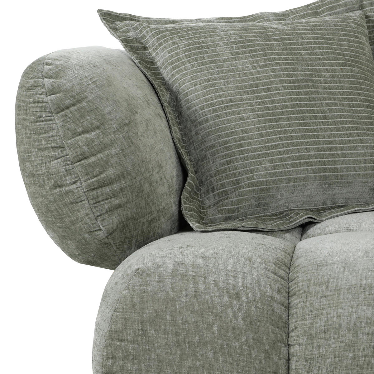 ECKSOFA in Flachgewebe Olivgrün  - Schwarz/Olivgrün, Konventionell, Kunststoff/Textil (318/156cm) - Carryhome