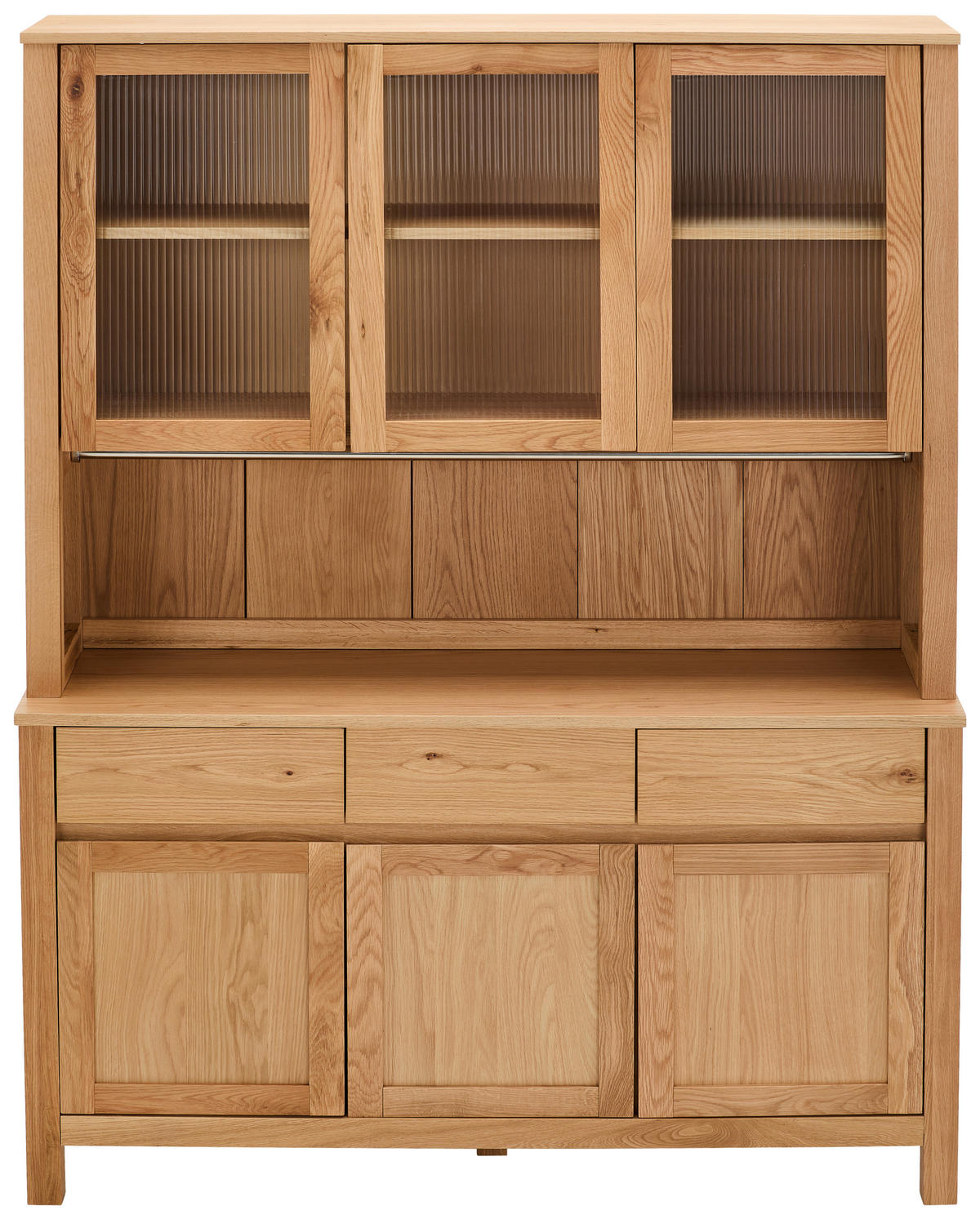 SKÅP MED VITRINDÖRRAR i ek naturfärgad - naturfärgad, Lifestyle, trämaterial/trä (140/190/40cm) - MID.YOU