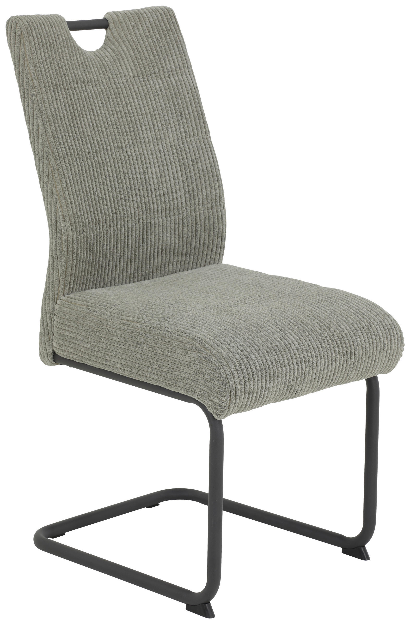 SCHWINGSTUHL  in Eisen Cord  - Schwarz/Grau, MODERN, Textil/Metall (47/99/63cm) - Boxxx